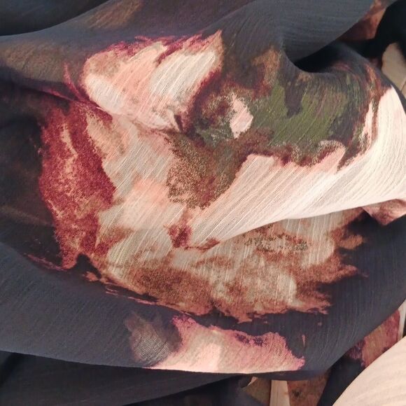 NWT DKNY Sheer Dark Floral Dress - Picture 15 of 16